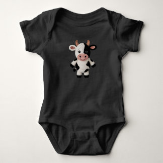 Crochet Black and White Cow Romper