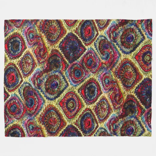 Crochet Blanket bywhacky Fleece Deken (Voorkant (Horizontaal))
