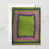 Crochet Blue, Green, Roze Briefkaart (Voorkant / Achterkant)