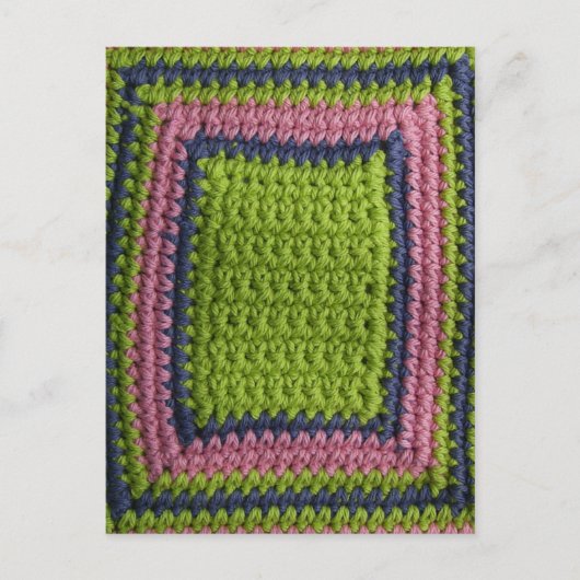 Crochet Blue, Green, Roze Briefkaart (Voorkant)