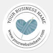 Crochet Business Blue Packaging Sticker (Voorkant)