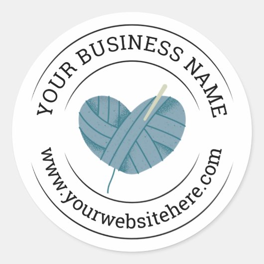 Crochet Business Blue Packaging Sticker (Voorkant)