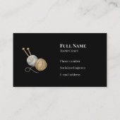 Crochet Business Card with Yarn Balls & Needles Visitekaartje (Achterkant)