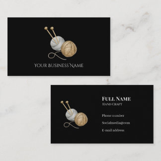 Crochet Business Card with Yarn Balls & Needles Visitekaartje