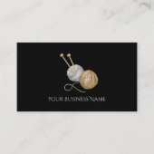 Crochet Business Card with Yarn Balls & Needles Visitekaartje (Voorkant)