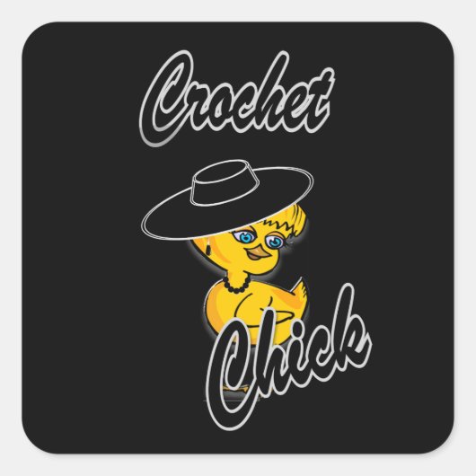 Crochet Chick #4 Vierkante Sticker (Voorkant)