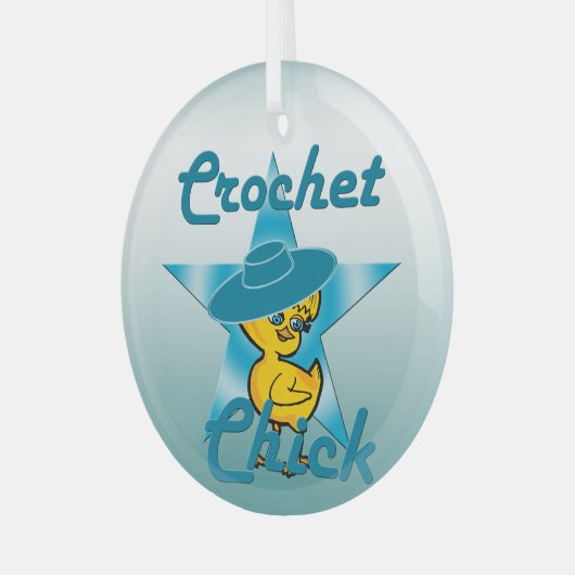Crochet Chick #7 Glas Ornament (Voorkant links)