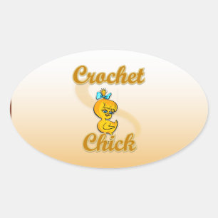 Crochet Chick Ovale Sticker