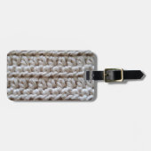 Crochet Cotton Yarn Texture - Ecru Bagagelabel (Voorkant horizontaal)