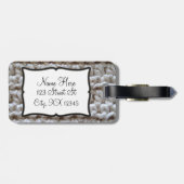 Crochet Cotton Yarn Texture - Ecru Bagagelabel (Achterkant horizontaal)