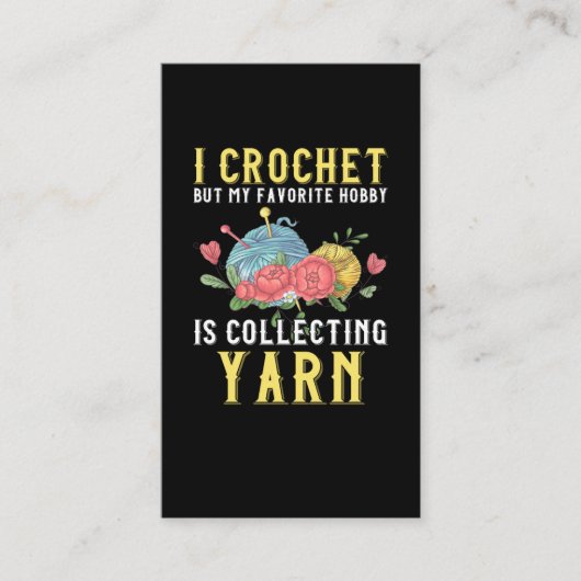 Crochet Crafting Hobby verzamelt Yarn Lover Visitekaartje (Voorkant)