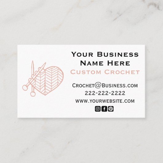 Crochet Custom Business Card Visitekaartje (Voorkant)