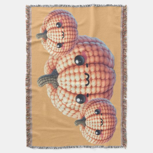 Crochet Cute Pumpkin Deken (Voorkant Verticaal)