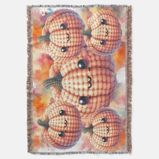 Crochet Cute Pumpkin Deken (Voorkant Verticaal)