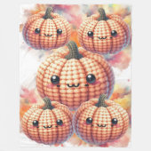 Crochet Cute Pumpkin Fleece Deken (Voorkant)