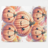 Crochet Cute Pumpkin Fleece Deken (Voorkant (Horizontaal))