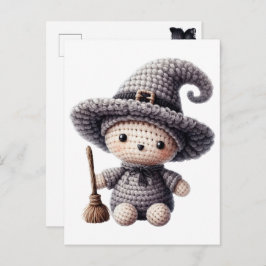 Crochet Cute Witch Feestdagenkaart