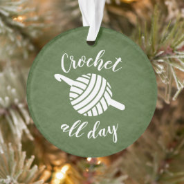 Crochet de hele dag ・ Yarn Ball & Hook Crafts Ornament