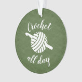 Crochet de hele dag ・ Yarn Ball & Hook Crafts Ornament (voorkant)