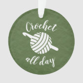 Crochet de hele dag ・ Yarn Ball & Hook Crafts Ornament (voorkant)