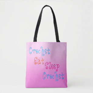 Crochet Eat Sleep Crochet - gepersonaliseerd proje Tote Bag
