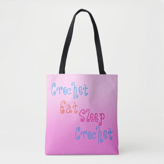 Crochet Eat Sleep Crochet - gepersonaliseerd proje Tote Bag (Voorkant)