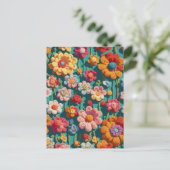 Crochet flowers briefkaart (Staand voorkant)