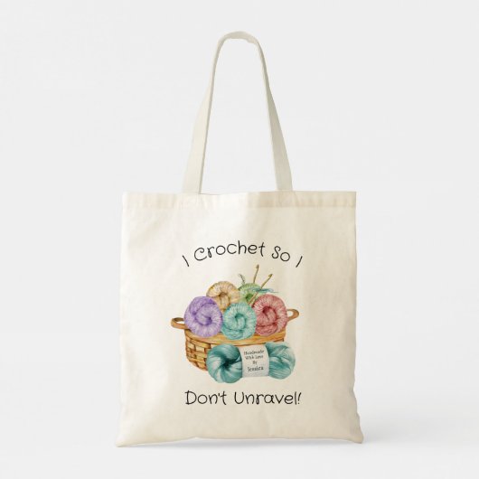 Crochet Funny Persoonlijk Tote Bag (Achterkant)