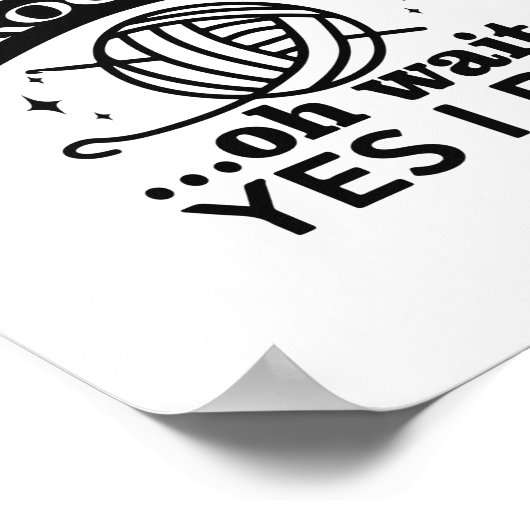 Crochet Funny Quottes for Grandma, Moeder, Art Lov Poster (Hoek)