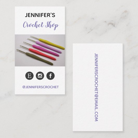 Crochet Handmade Craft Visitekaartje (Voorkant / Achterkant)