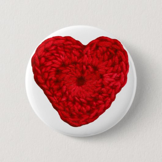 Crochet Heart Handmade Crafts Pin Ronde Button 5,7 Cm (Voorkant)