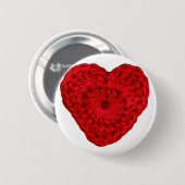 Crochet Heart Handmade Crafts Pin Ronde Button 5,7 Cm (Voorkant /achterkant)