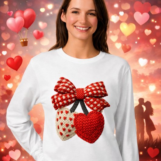 Crochet Heart Womens Tshirt