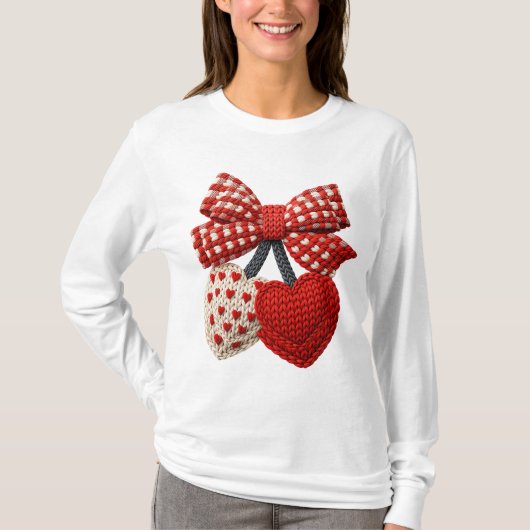 Crochet Heart Womens Tshirt (Voorkant)