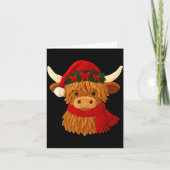 Crochet Highland Cow Christmas Winter Girly Kids T Kaart (Voorkant)
