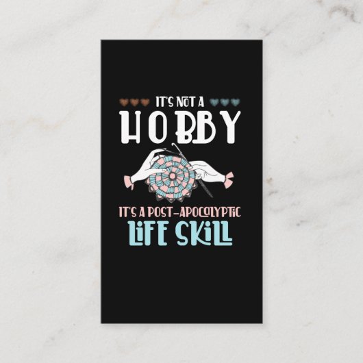 Crochet Hobby Crafting Yarn Lover Visitekaartje (Voorkant)