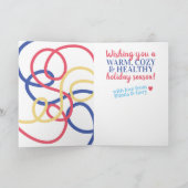 Crochet hook ball of yarn ornament Christmas Feestdagen Kaart (Binnen)