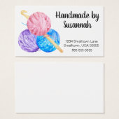 Crochet Hook en Yarn Handmade Visitekaartjes (Voorkant /achterkant)