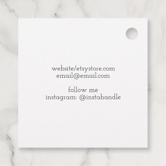 Crochet Hook en Yarn Handmade with Love Hang Label (Achterkant)