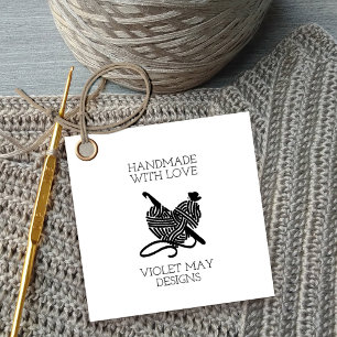 Crochet Hook en Yarn Handmade with Love Hang Label