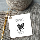 Crochet Hook en Yarn Handmade with Love Hang Label