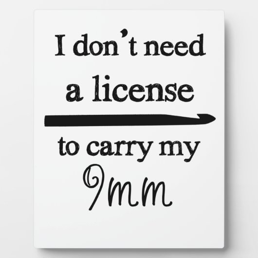 Crochet Hook License Aangepaste kleur Licht Fotoplaat (Voorkant)