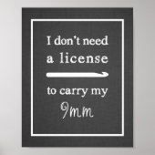 Crochet Hook License Craft Room Dark Poster (Voorkant)