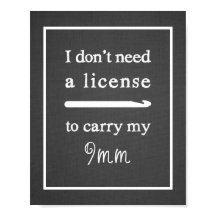 Crochet Hook License Craft Room Dark