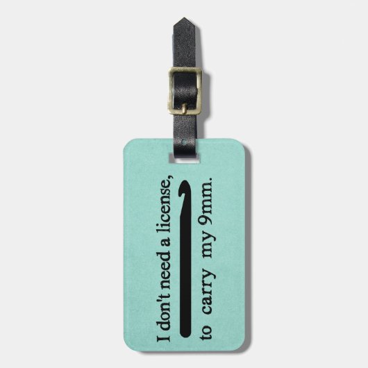 Crochet Hook License Crafts Blauwgroen textuur Bagagelabel (Voorkant verticaal)