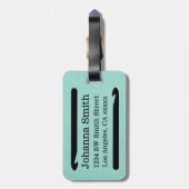 Crochet Hook License Crafts Blauwgroen textuur Bagagelabel (Achterkant verticaal)