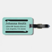 Crochet Hook License Crafts Blauwgroen textuur Bagagelabel (Achterkant horizontaal)