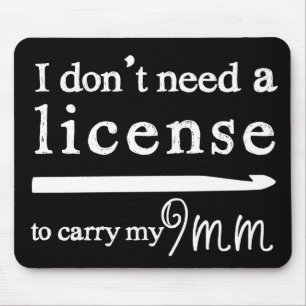 Crochet Hook License Crafts Dark Muismat