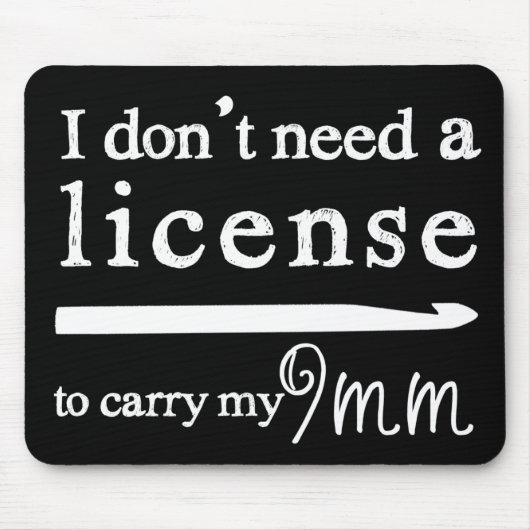 Crochet Hook License Crafts Dark Muismat (Voorkant)