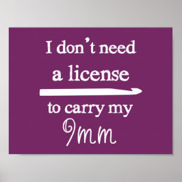 Crochet Hook License Crafts {Dark} Poster
